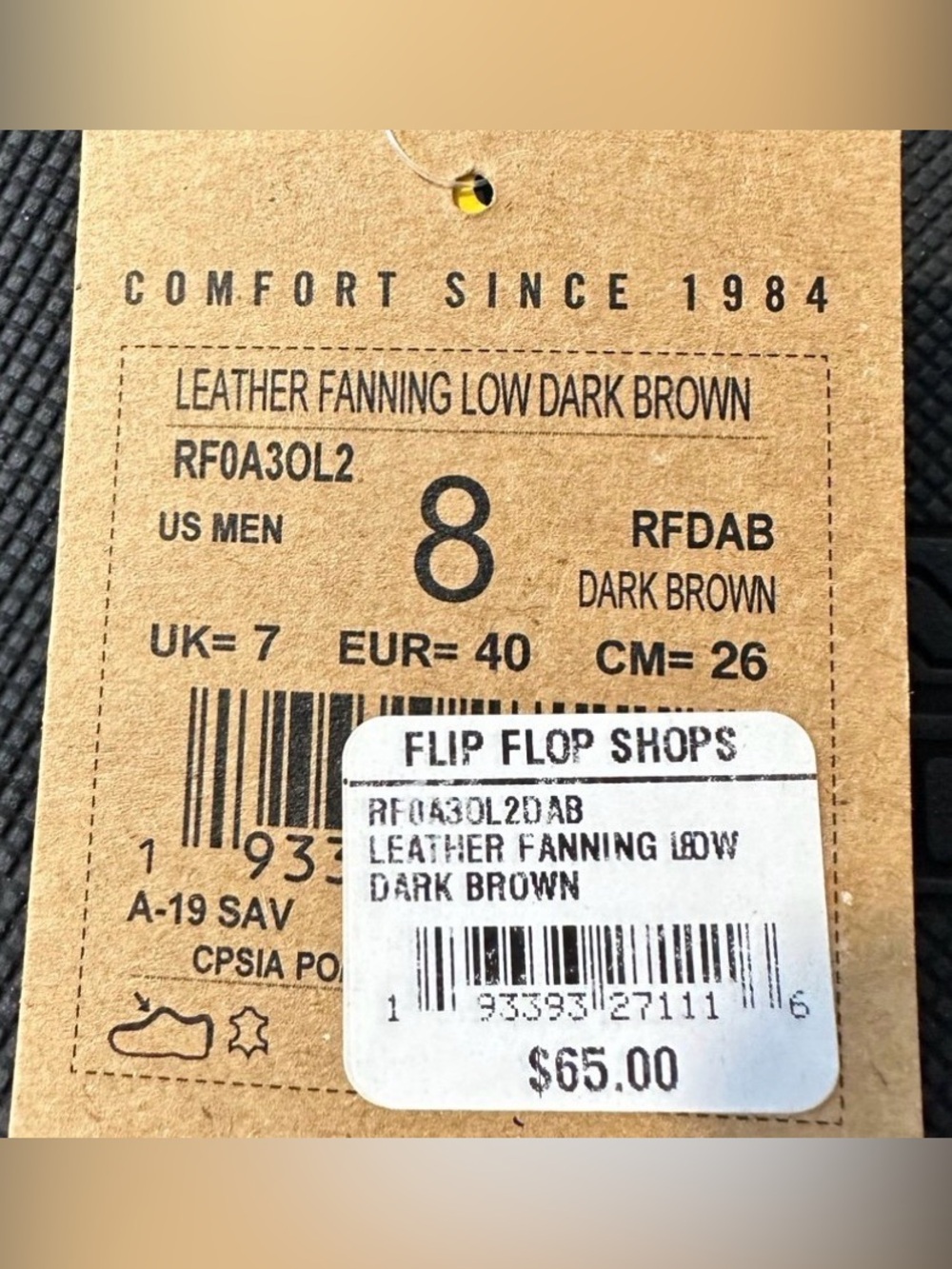 New Reef Leather Fanning Low Men’s Size 8